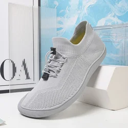 2024 Unisex z szerokim noskiem wygodne buty oddychająca siatka męska boso szeroka buty z palcami płaska podeszwa soft drop petiting sneakers