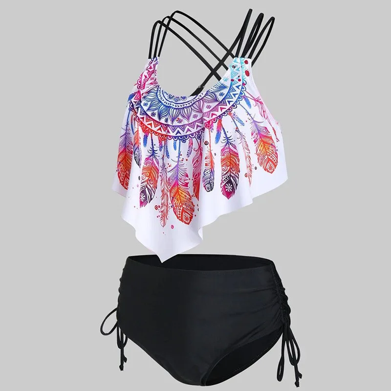 New High-Waisted Fashion Sexy Ruffle Swimsuit for Women Hot Selling Bikini Two-Piece Swimsuit