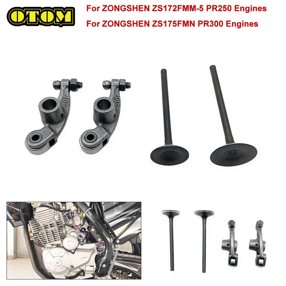 Valve de culbuteur de moto, tige de Valve d'admission et d'échappement, accessoires de moteur de motocross, pour ZONGSHEN ZS172FMM-5 PR250 ZS175FMN PR300