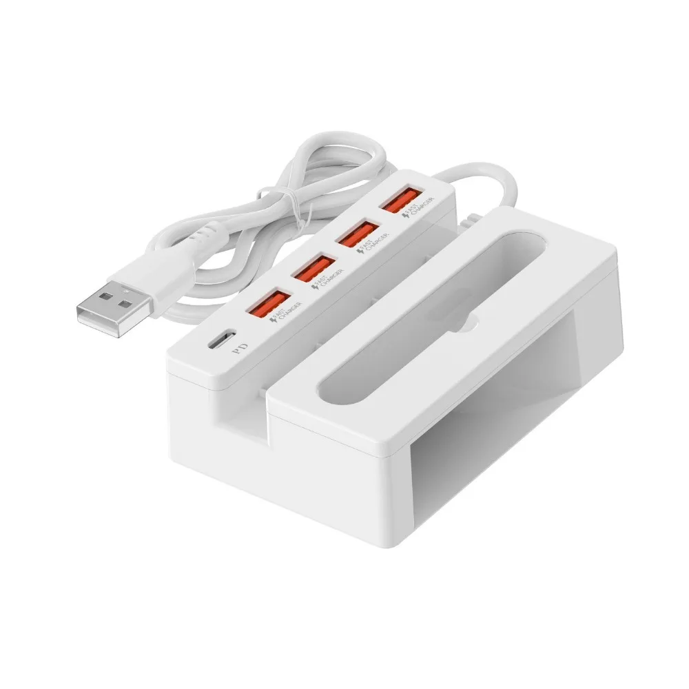 

New 5 in 1 USB Adapters Docking Station with Speaker Fast Charging Phone Holder USB Type C Charging