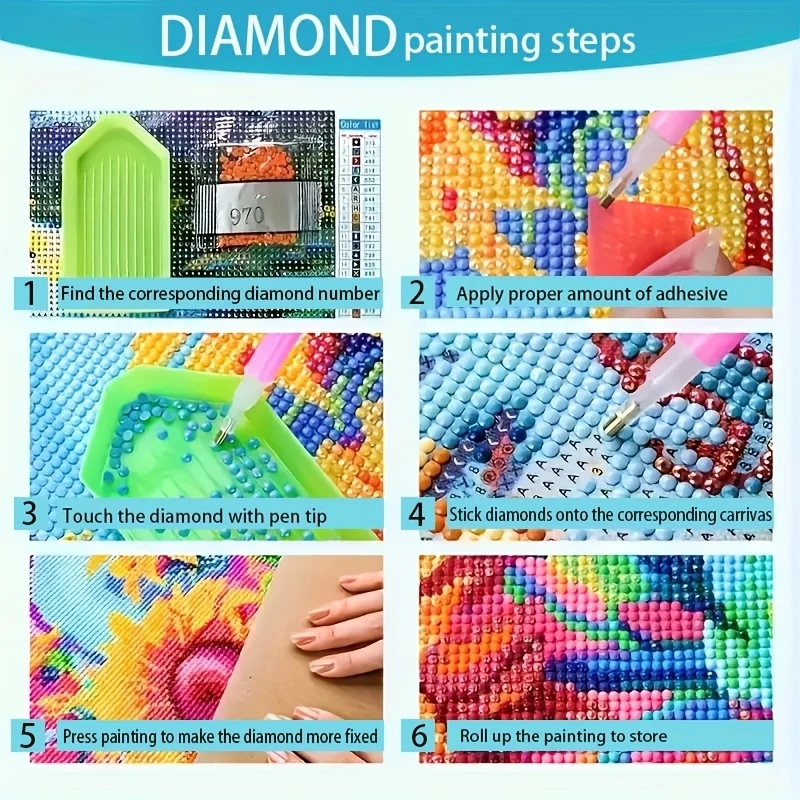 Diamond painting set, elegant coffee shop pattern, round diamond full diamond art, frameless, multiple sizes to choose from