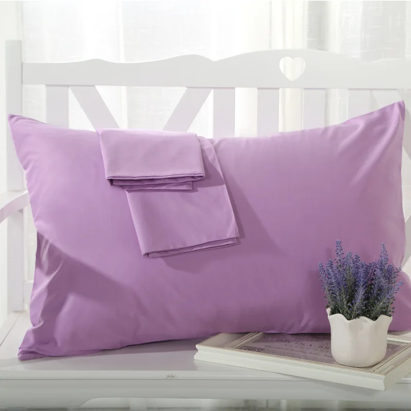 1/2pcs 100% Cotton Hotel Pillowcase Solid Color Pillow Cover 48*74cm Pillow Case Home Bed Bedding for Standard Size Grade A