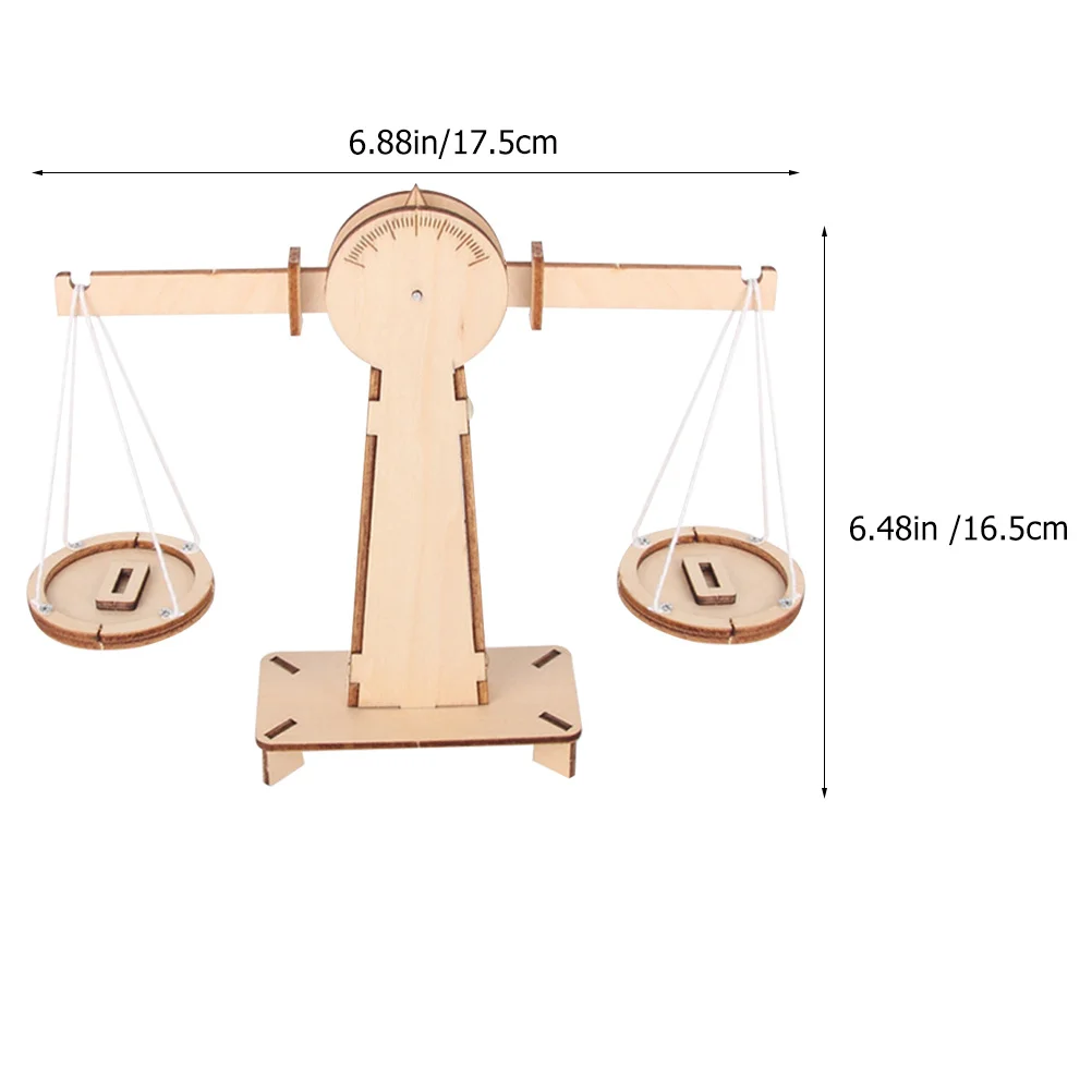 DIY Wood Balance Scale Assembly Educational Science Project Creative Kids Craft Handmade Plaything Toy Balance Scale