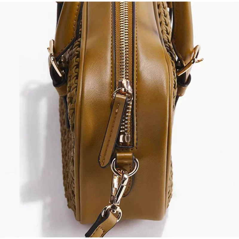 Designer Hollow Boston Bowling Umhängetasche, Vintage Handtasche mit Tragegriff für Damen, Leichte Vielseitige Tote Bag für den Arbeitsweg – Detail 2