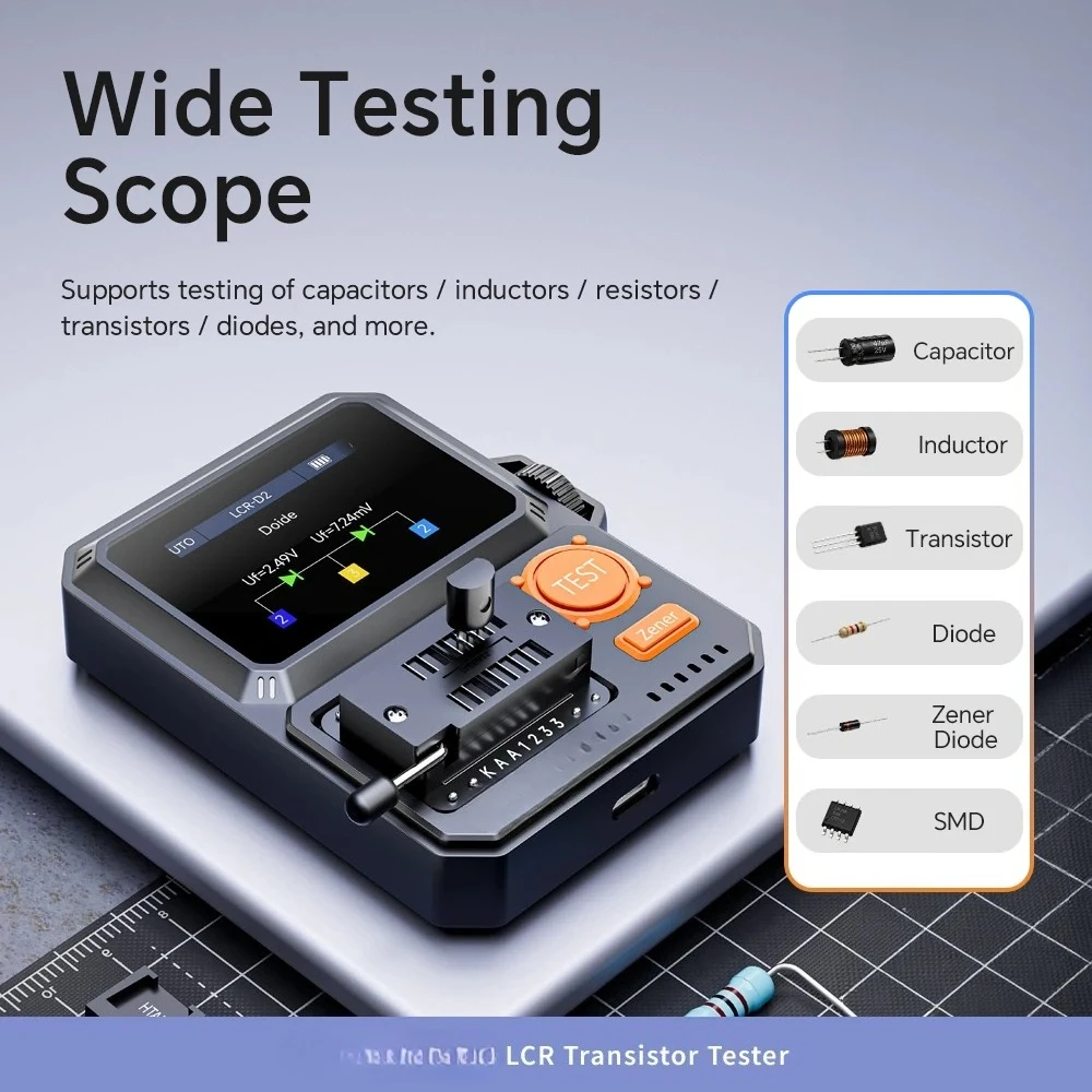893 Digital Transistor Tester Multilanguage Electronic Component Tester Handheld Triode Diode Capacitance Resistance Meter