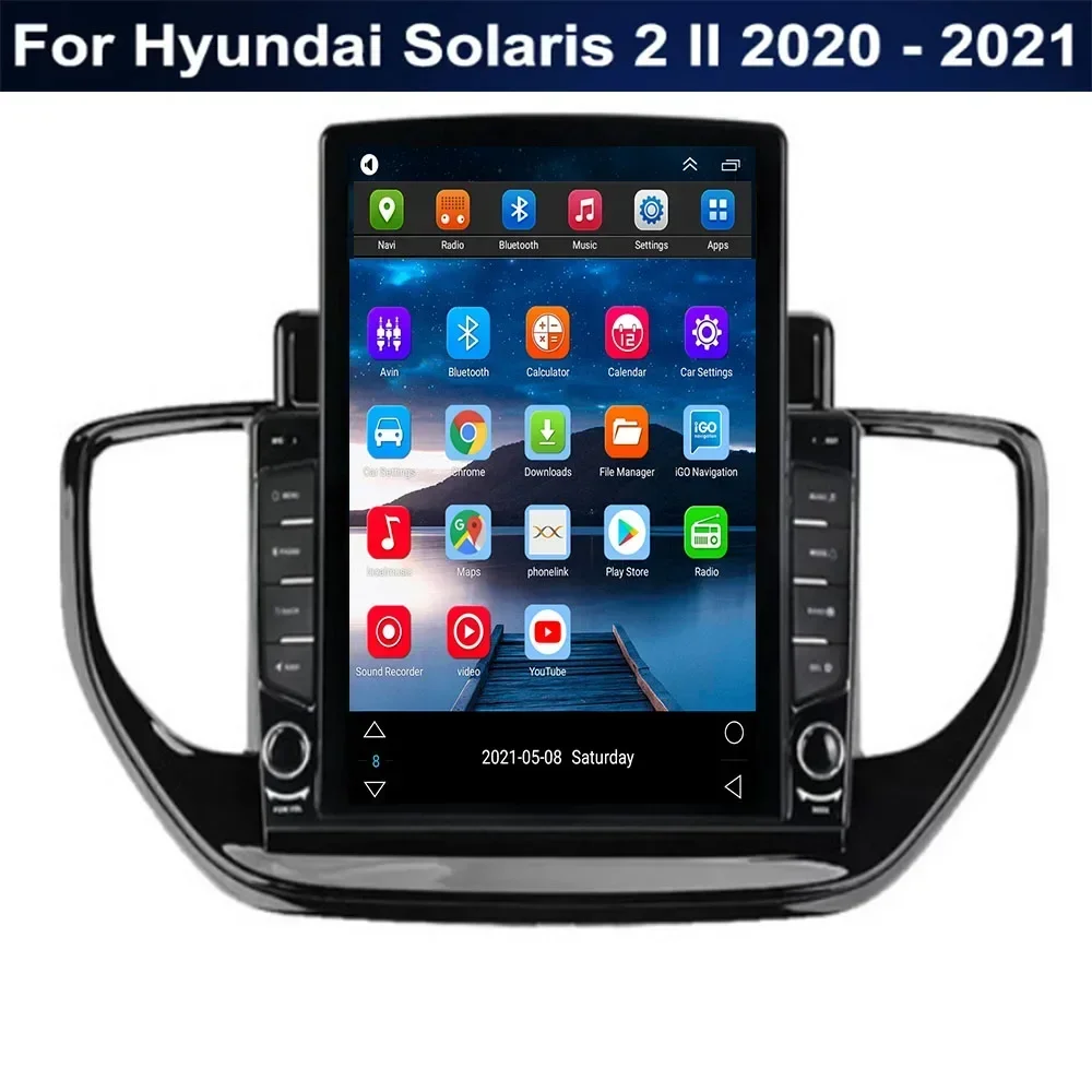 Dla styl Tesla 2Din Radio samochodowe Android 13 dla Hyundai Solaris 2 II 2020 - 2035 multimedialny odtwarzacz wideo GPS Stereo Carplay RDS