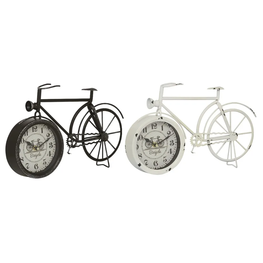 

9 Black Metal Bike Clock, Set of 2