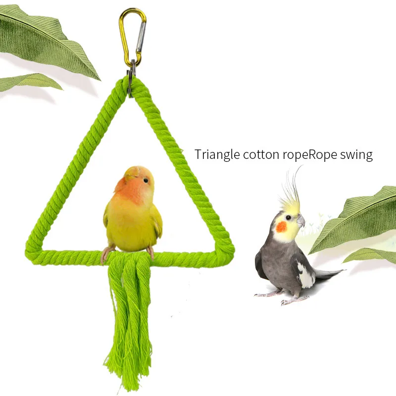 Pet Bird Toys Parrot Swing Rings Toy Bird Cage Accessories Decorations Colorful Cotton Rope Rings Bird Supplies Cotton Rope Toy