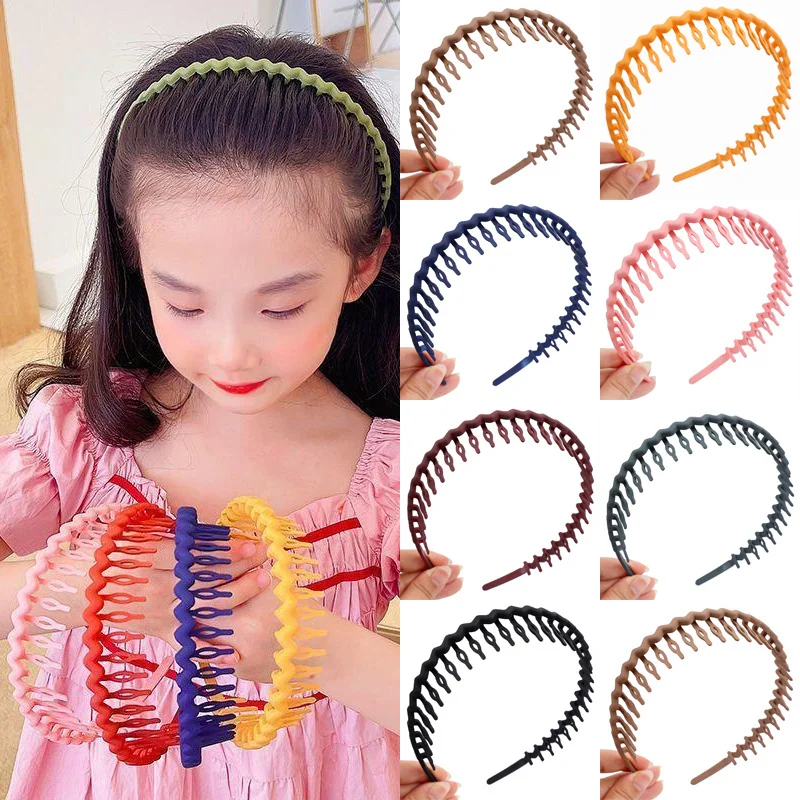 Fashion Hair Accessory Girls Plastic Hairband with Tooth Hair Kids Headbands for Children Solid Hair Band DIY Headband Head Hoop