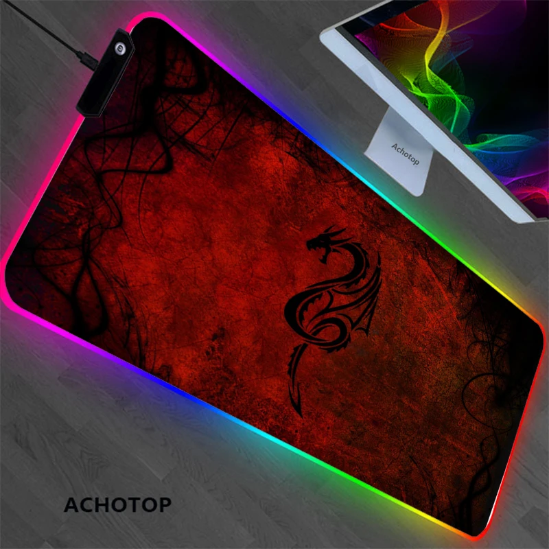 

Mouse Pad MSI Red Dragon mausepad RGB XL Teclado Gamer PC Computer Desk Mat Gaming Accessories Varmilo Anime Carpet CS Mousepad