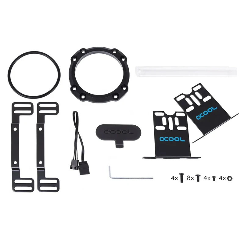 Alphacool 250MM,Aurora Glass Reservoir Compatible D5/VPP Pumps(Not Inlcuded) Top Expansion Water Cooling Tank,G1/4",With Bracket