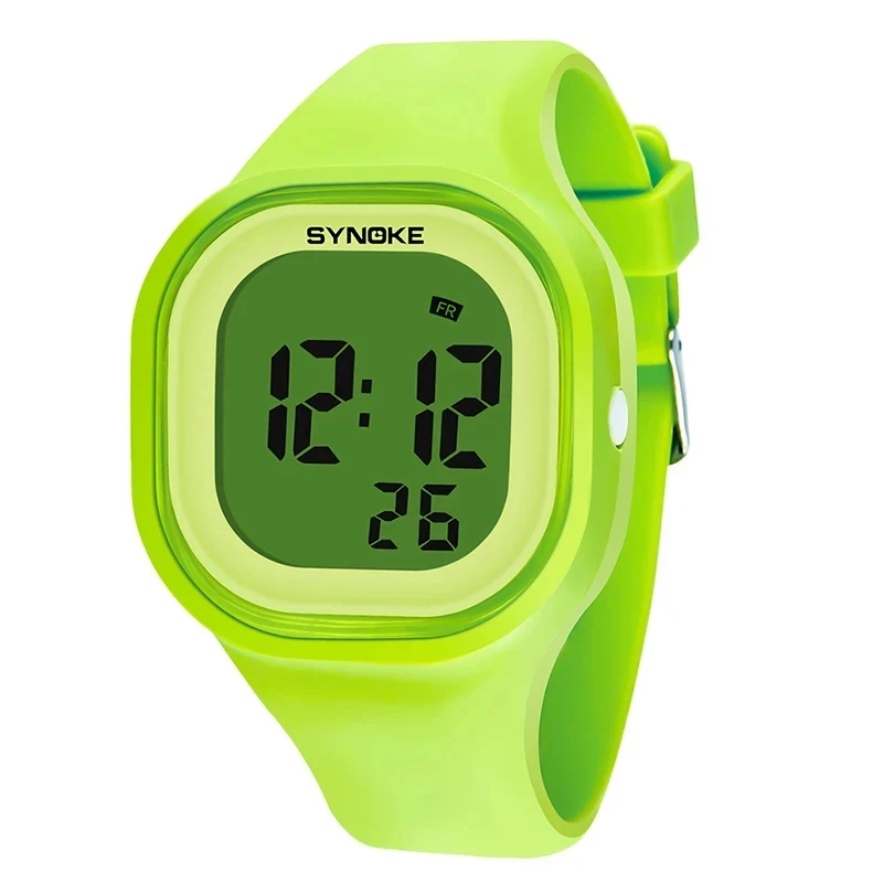 Women\'s Digital Watch Jelly Silicone Material SYNOKE Brand Waterproof Watch Sports Multifunction Alarms Watches Ladies