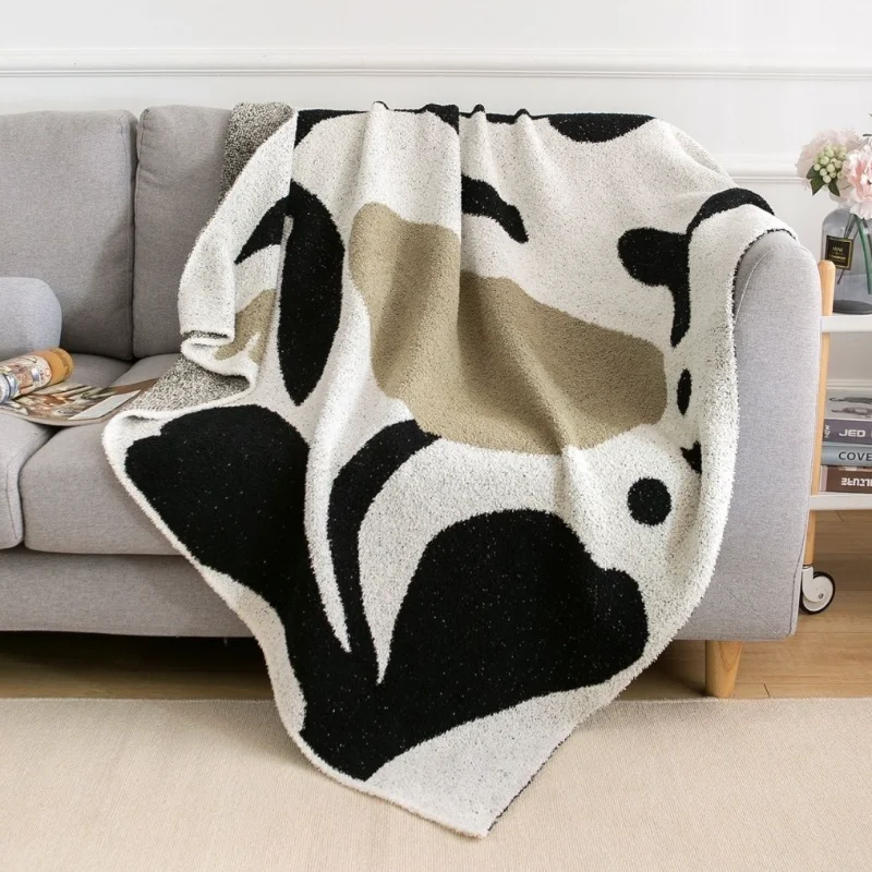 

Half Edge Velvet Knitted Blanket Sofa Office Nap Four Seasons Throw Light Luxury Decoration Bedspread on The Bed Free Shipping