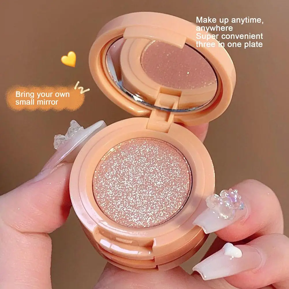 3 in 1 Text marker Puder Palette Kontur Bronzer Glitter Gesicht lang anhaltende schimmernde Lidschatten kosmetische koreanische Perle Make-up