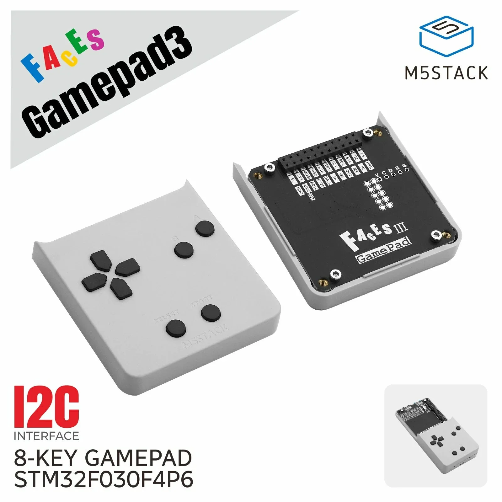 M5Stack Faces Gamepad Panel V3.0 I2C Game Controller Input Expansion Module for Faces Bottom DIY Development