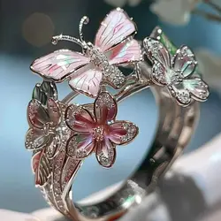 High Quality Butterfly Rings Non-fading Crafts Open Ring Vintage Rings Gift Finger Decorations Fashion Jewelry Accessories