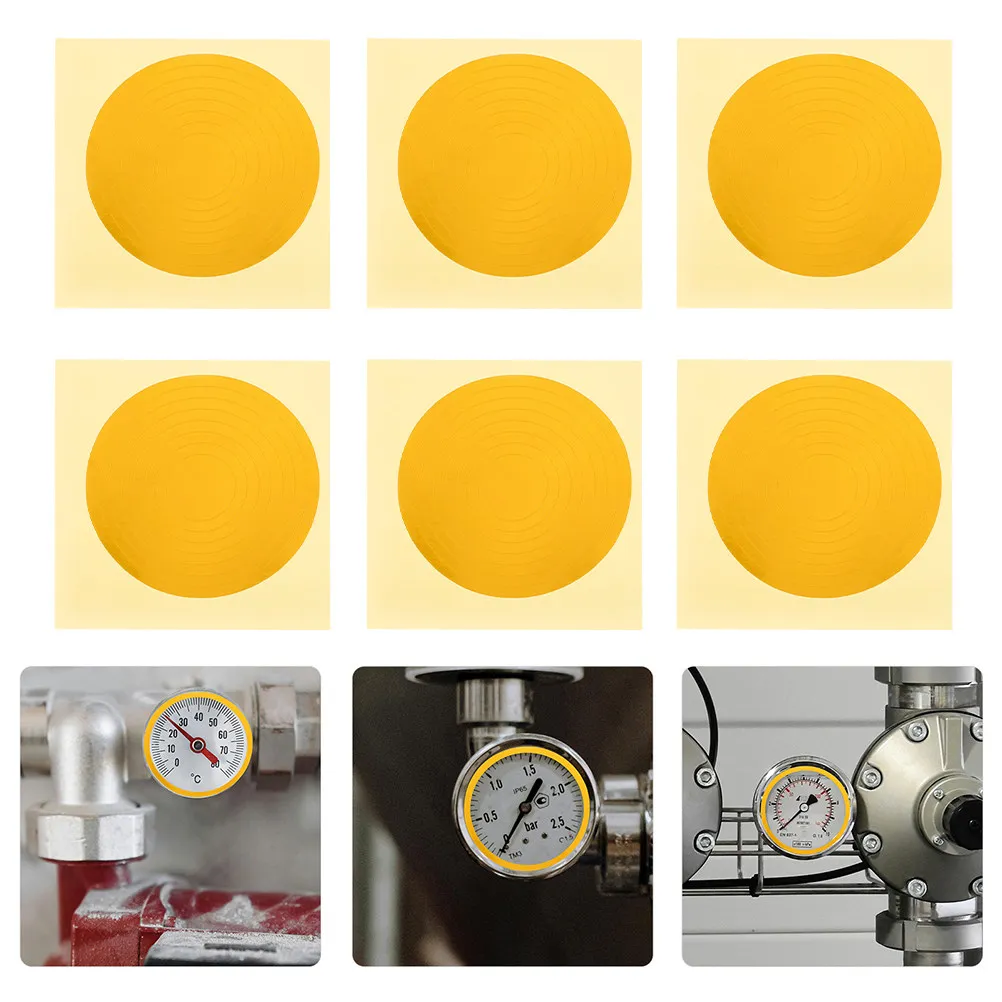 Pressure Gauge Identification Sticker 10Cm Yellow Waterproof Reflective Adhesive For Air Pressure Gauge Indicator Decals