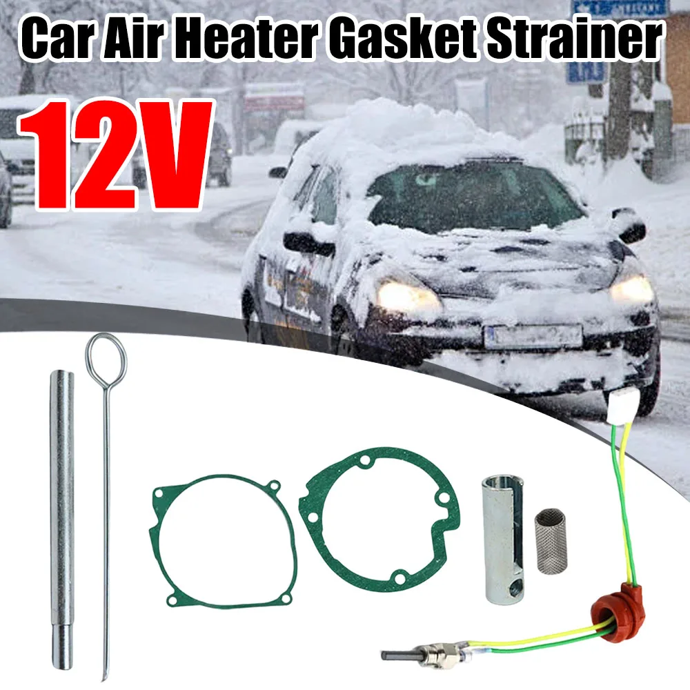 

7PCS Car Parking Heating Kit Car Air Heater Gaskets Strainers 12V Glow Pin Ceramic Plug Air Diesel Parking Heater Repair Kit