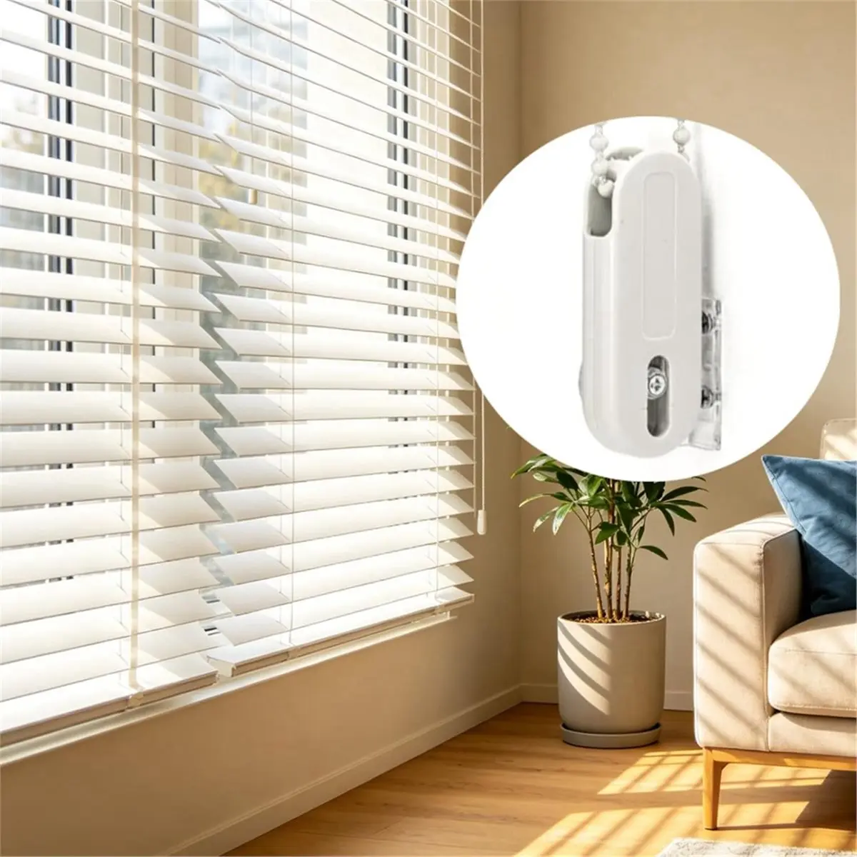 Universal Shade Blind Cord Tension Device for Window Blinds for Required on Shade Traversing Panels and Window Treatment