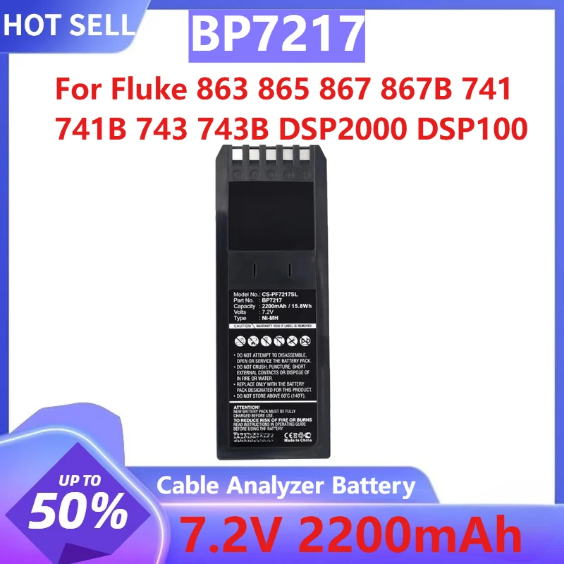 

7.2V 2200mAh Cable Analyzer Battery BP7217 for Fluke 863 865 867 867B 741 741B 743 743B DSP2000 DSP100 Brand New High Quality