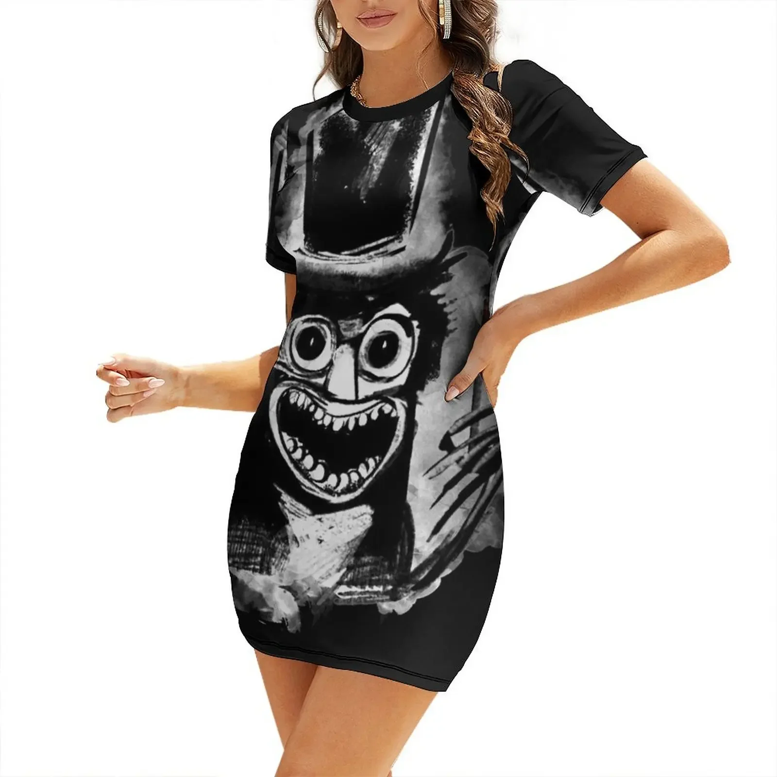 

The B stands for Babadook Short-Sleeved Dress Aesthetic clothing women evening dress women's evening dresses Dress