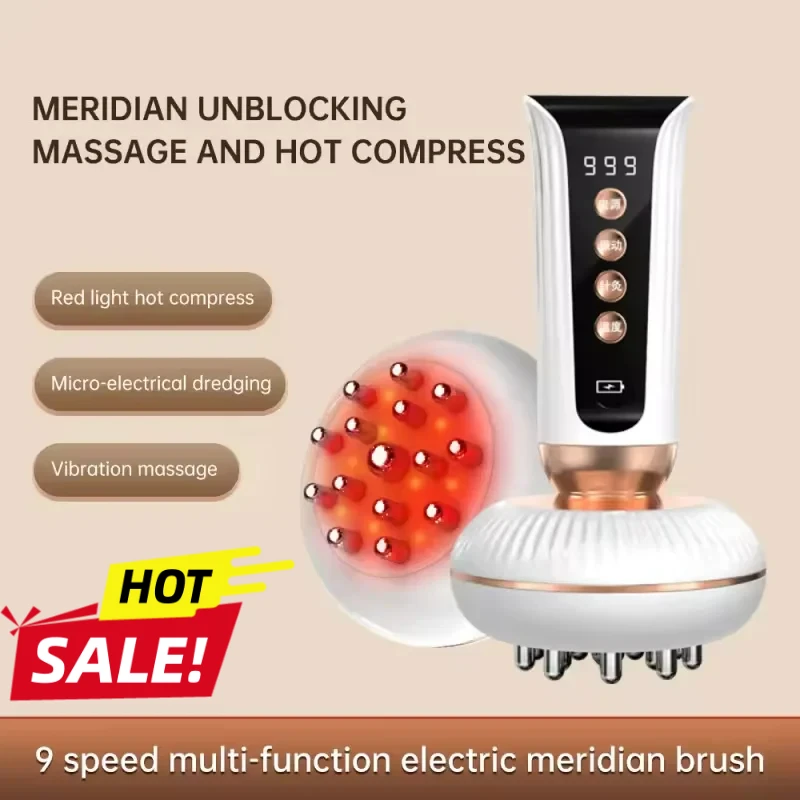 

Professional 2026 NEW Electric Meridian Brush Vibrating Microcurrent Heat Therapy Device Gua Sha Tools Fat-Burning Device