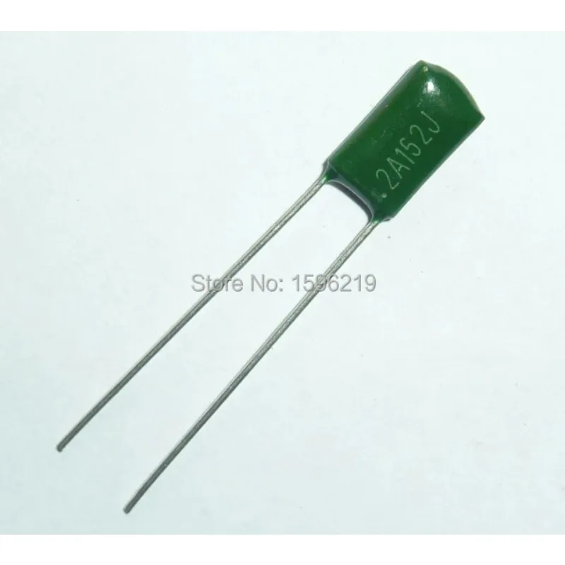 

500pcs Mylar Film Capacitor 100V 2A152J 1500NF 1.5nF 2A152 5% Polyester Film capacitor - Free Shipping