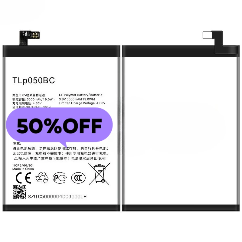 0 Cycle TLP050BC Battery for Alcatel Pixi 4 Plus Power 5023F 5023E High Quality Replacement Lithium Polymer Bateria with Tools
