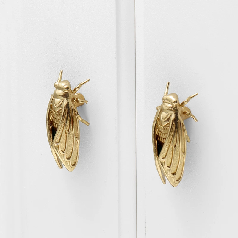 

Retro 8PCS Solid Brass Golden Cicada Design Furniture Pulls Handles Drawer Knobs Cupboard Wardrobe Closet Dresser Cabinet Pulls