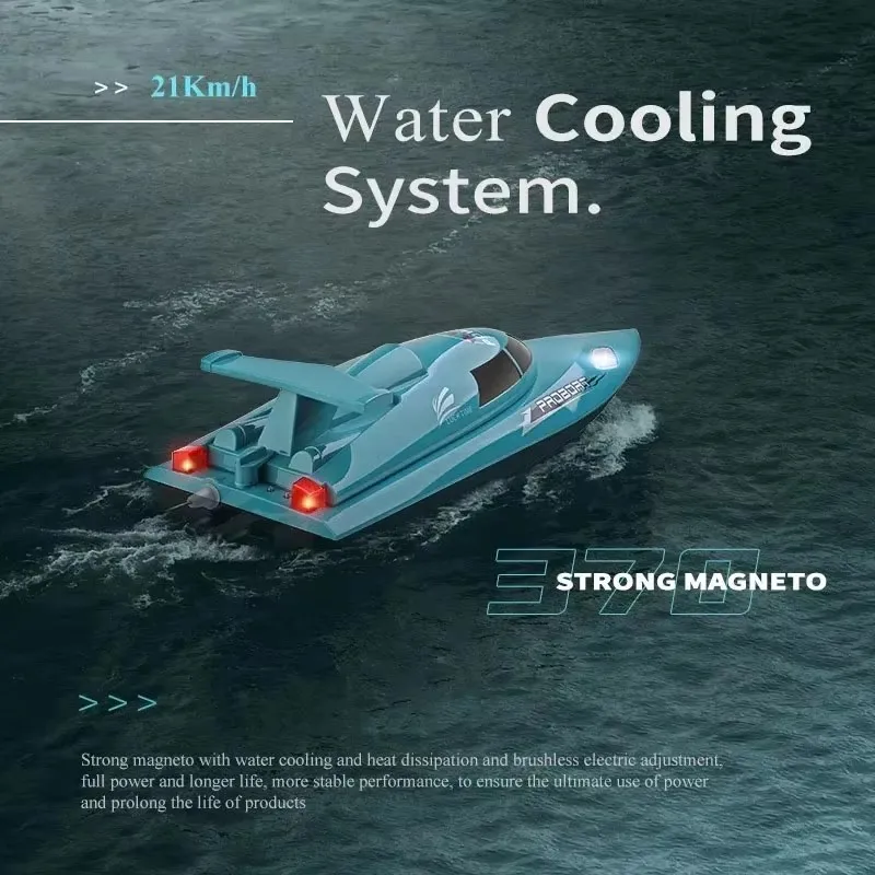 WL911-A RC Boat 21KM/H High Speed Self-Righting 2.4GHz Remote Control Racing Boat LED Lights ABS Hull RTR Toy Gift