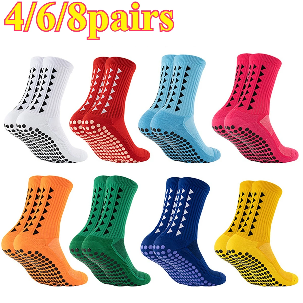 

4/6/8size39-45TCmid tube glued football socks for sports training andcompetition non slip and breathable socks basketball socks