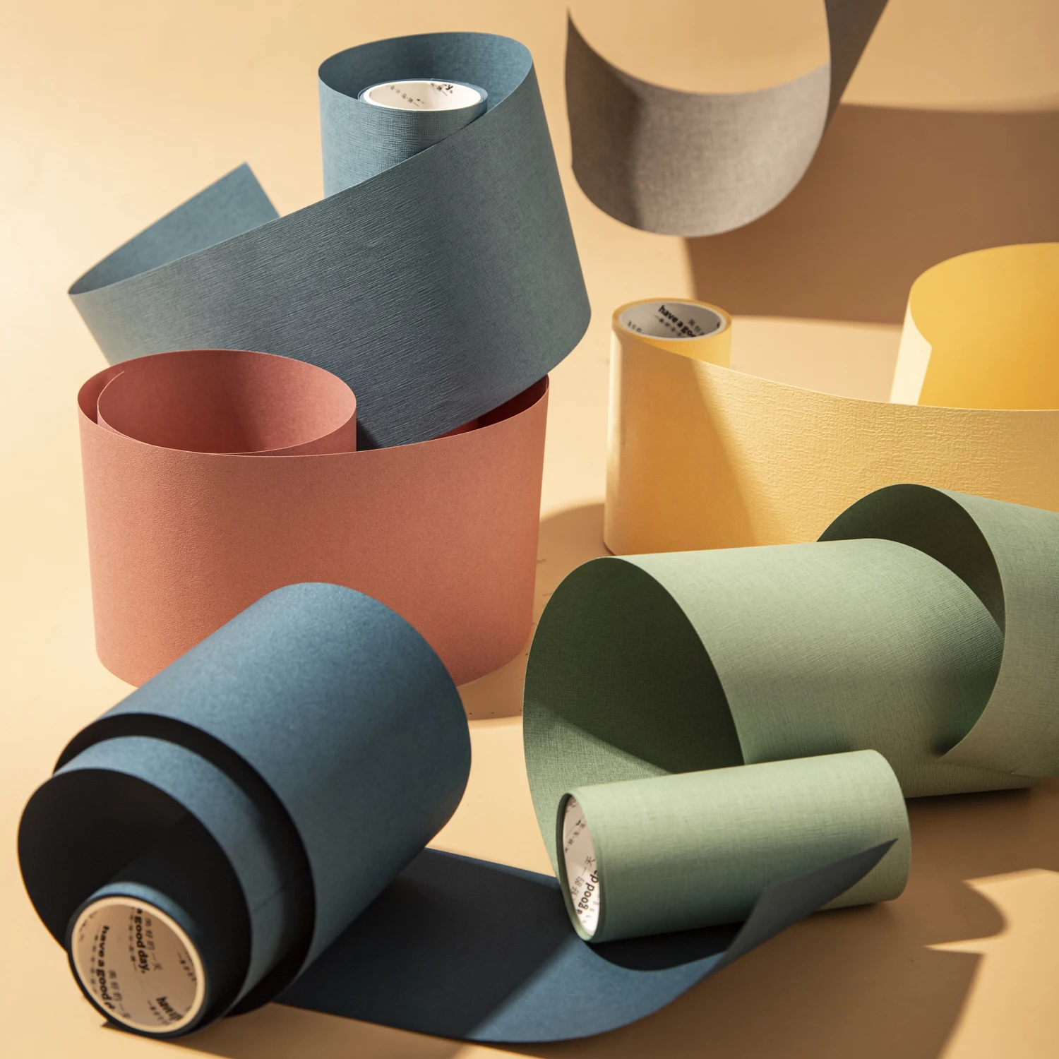 

80mm*200cm Blank Set Series Vintage Solid Color Landscape Material Paper Creative Journal Material Collage Scrapbook Stationery