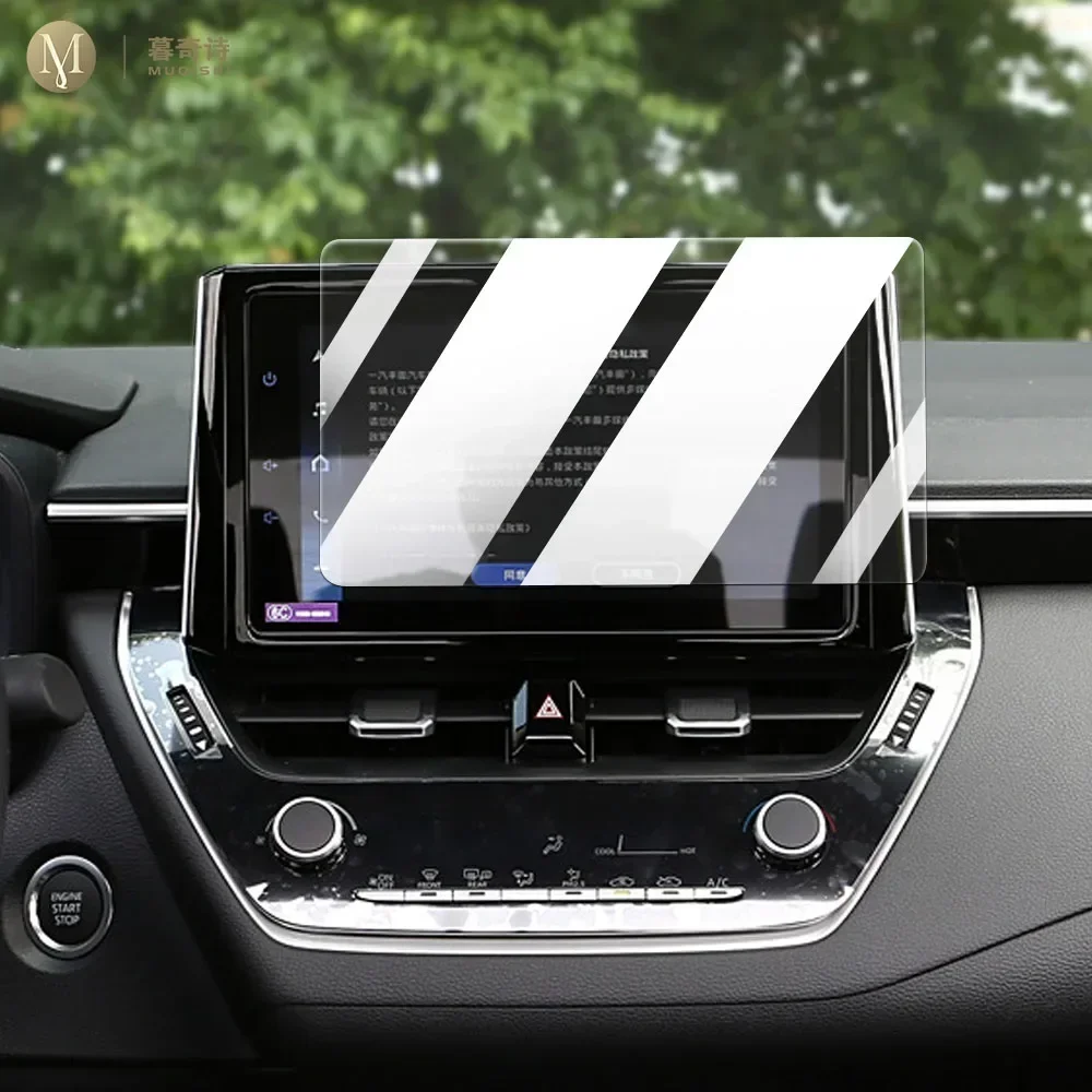 MUQSHI Car navigation LCD screen anti fingerprint 9H tempered glass blue light protective accessories For Toyota Corolla 22-2024