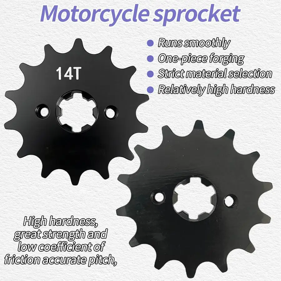 

428-14T черная маленькая шестерня, передняя звездочка двигателя мотоцикла, мощная трансмиссионная передача, providing силовой трансмиссион