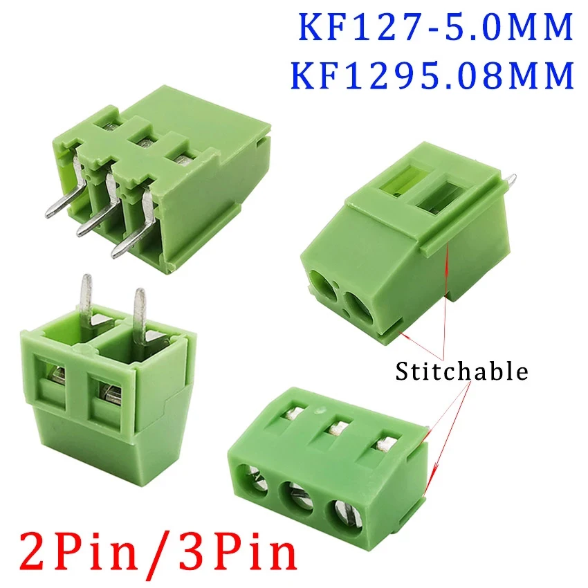 10Pcs KF-127/KF-128/KF129/KF301/KF-350 2Pin 3Pin Pitch 2.54/3.5/5.0/5.08mm Straight Pin PCB Terminal Block Wire Connector