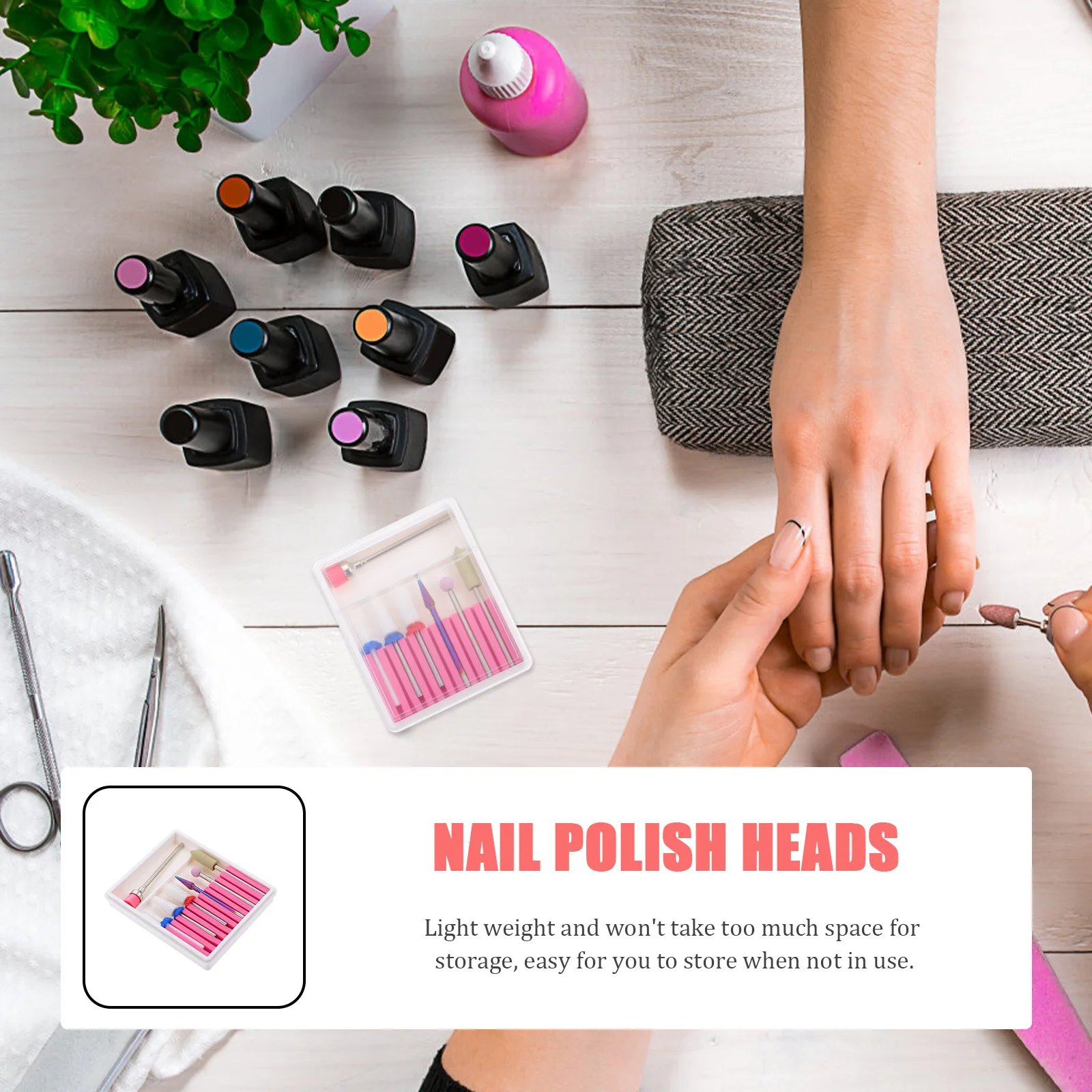 1Set Manicure Sanding Heads Tungsten Steel Nail Art Tools Strong Sturdy Multifunctional Use for Nails and Toenails