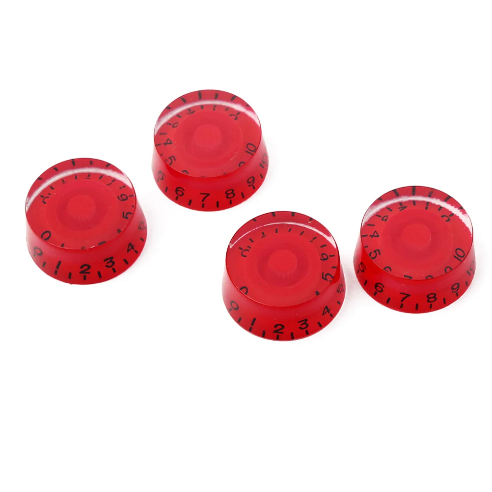 

4Pcs Electric Guitar Knobs Volume Tone Control Cap Exquisite Workmanship Stylish Design Replacement Parts Red Gd35