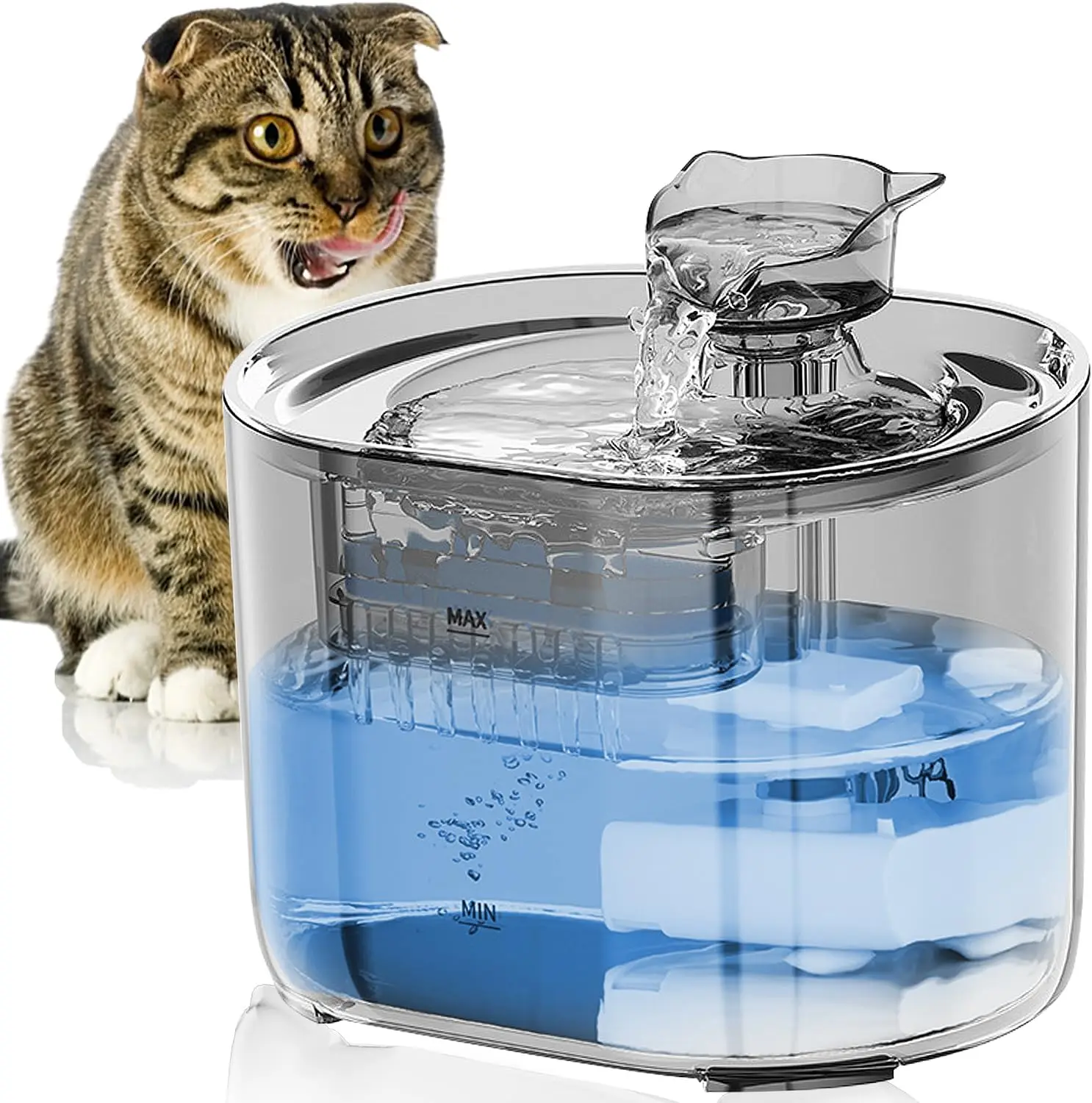 

USB Powered Automatic Pet Water Fountain Portable Waterproof Cat Dog Water Dispenser Stylish Plastic