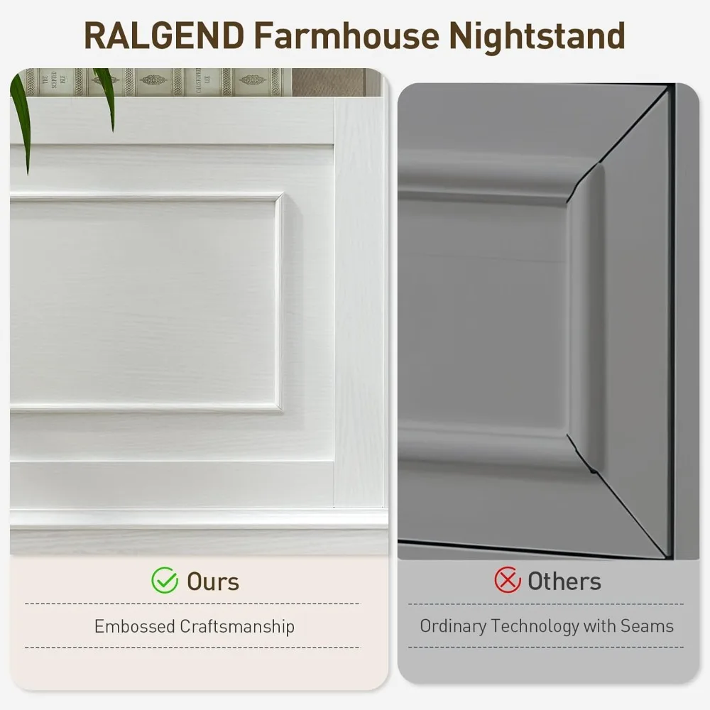 طاولة نهاية المزرعة مع درجين، طاولة جانبية ضيقة للأريكة مع مساحة تخزين ورف مفتوح، منضدة خشبية للمساحات الصغيرة، سرير #6