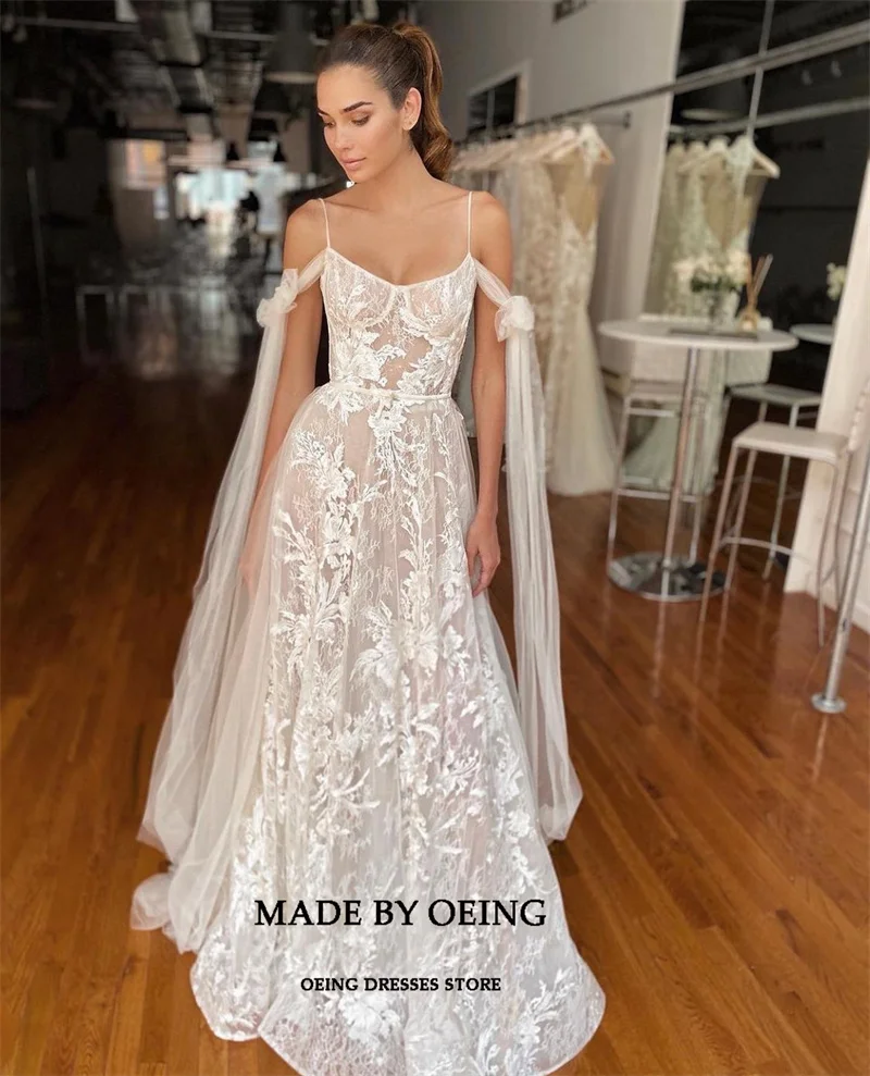 OEING Appliques Lace Wedding Prom Gowns Charming Evening Dresses Vestidos De Fiesta Classic Off The Shoulder Robe De Mariage