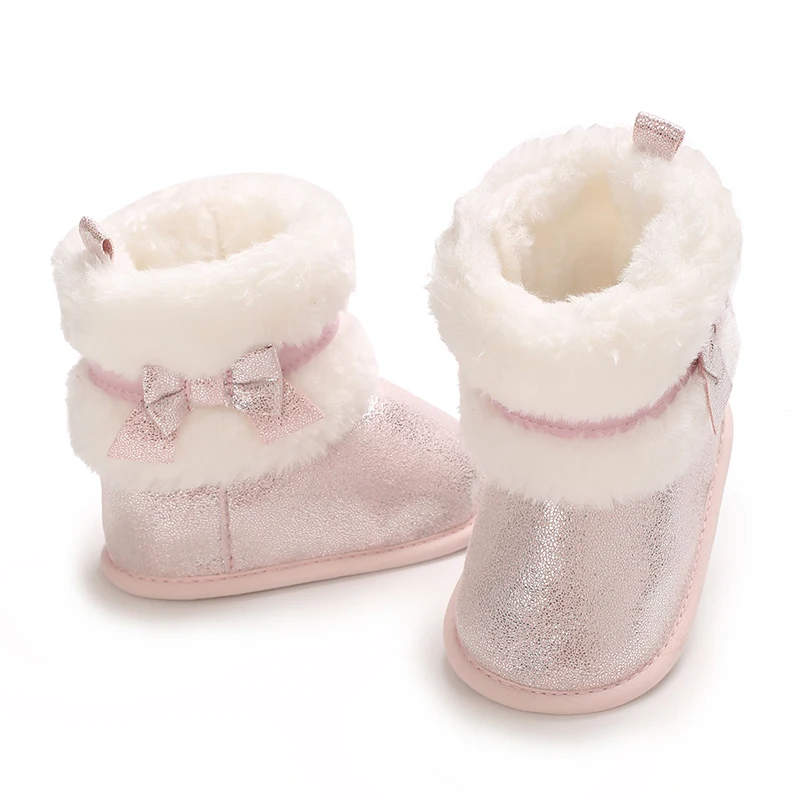 Nieuwe Herfst/Winter Vlinderknoop Voor Jongens En Meisjes Decoratieve Katoenen Onderkant Antislip Platte Schoenen 0-18M Kleuter Kinderschoenen