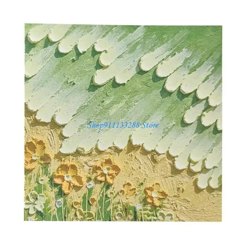G88D Self-Adhesive Stickier Note Oil Painting Landscape Stickier Notes Lovely Memos Pad Simple Note Pad Office Supplies