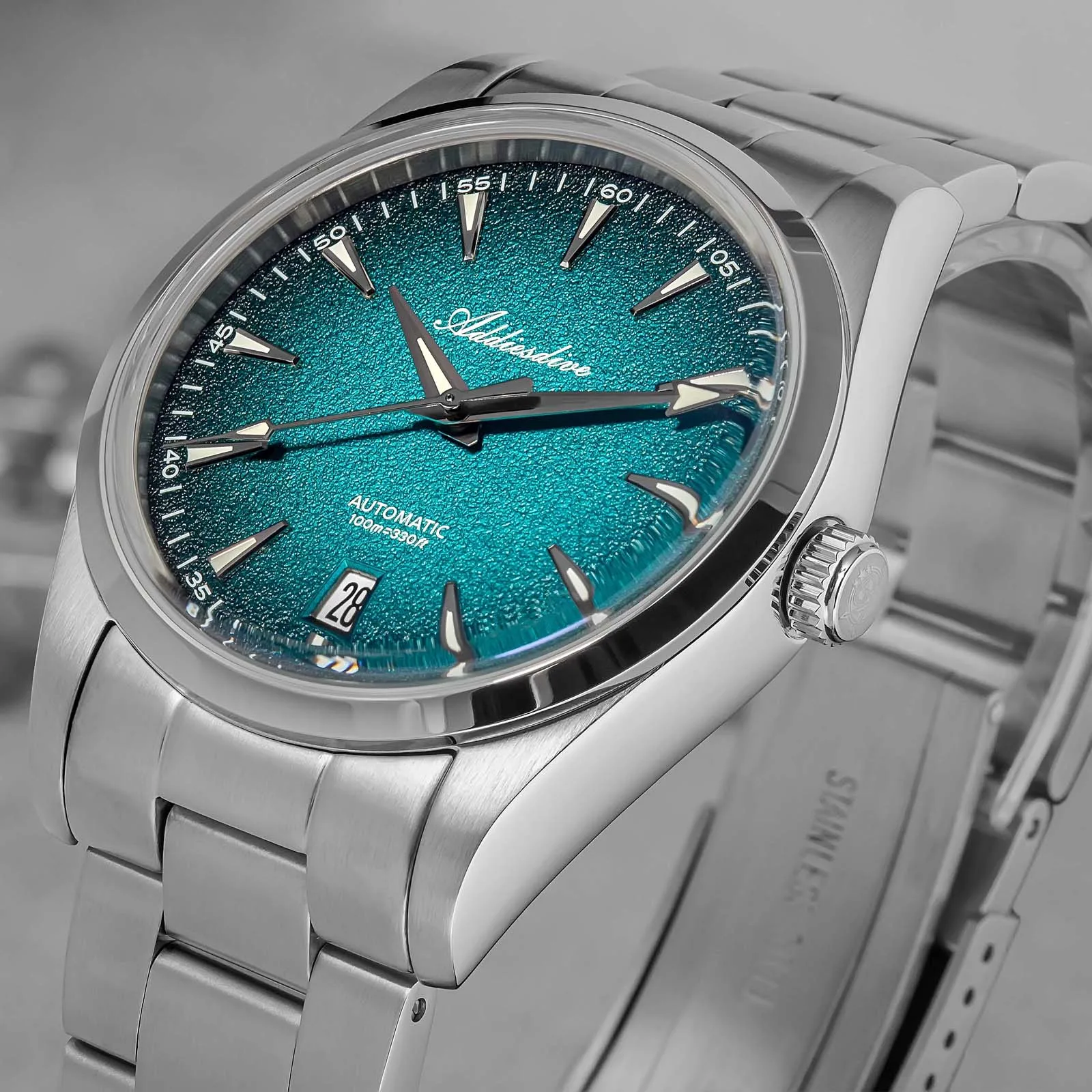 

Мужские часы ADDIESDIVE AD2527, модные автоматические механические часы из нержавеющей стали, водонепроницаемые до 100 м, с закаленным стеклом.