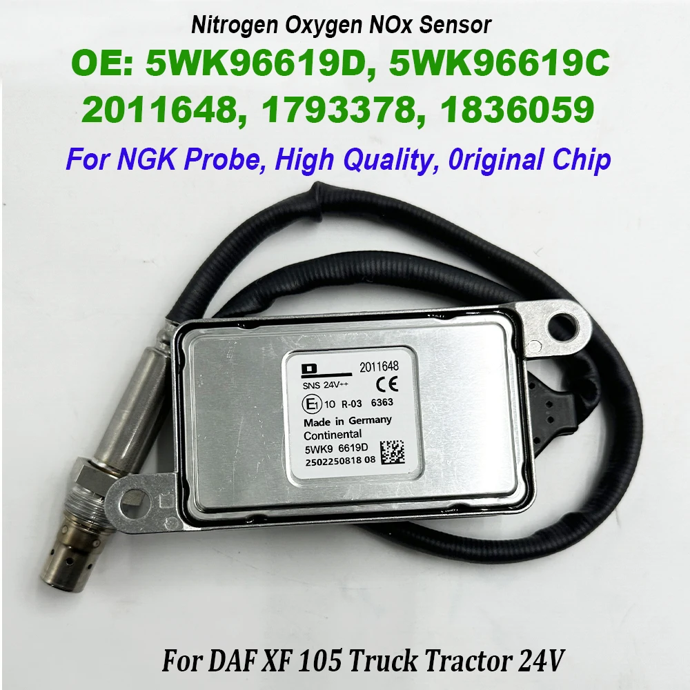 5WK96619D 5WK96619C 1836059 Nitrogen Oxygen NOX Sensor 2011648 1793378 High Quality Chip For NGK Probe For DAF XF 105 Truck 24V