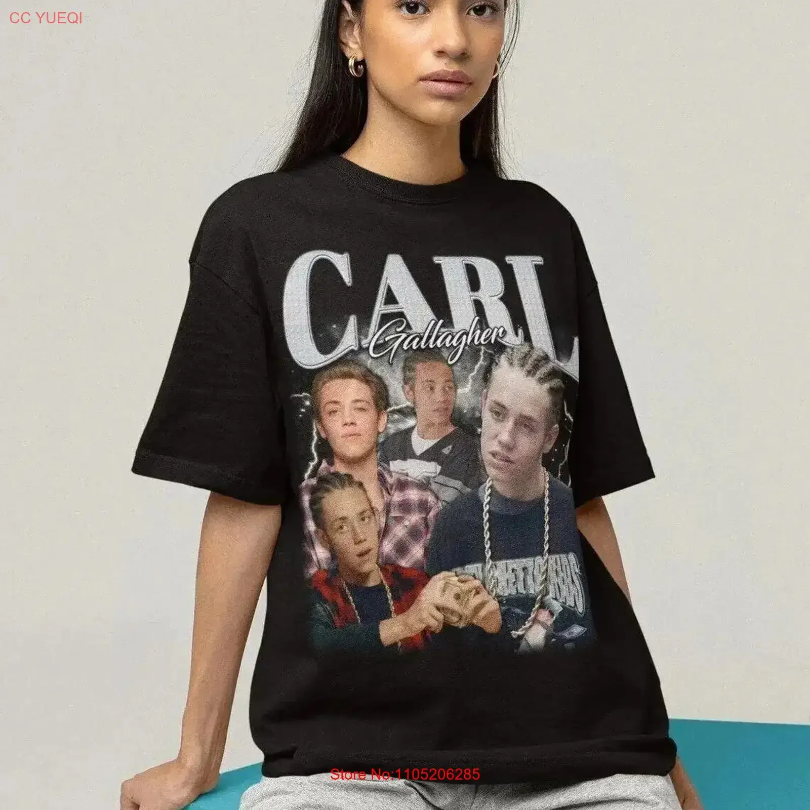 Carl Gallagher T-Shirt Ethan Cutkosky Vintage Washed Casual Top für den Alltag, bequeme Grafik, vielseitiger Vintage-Stil