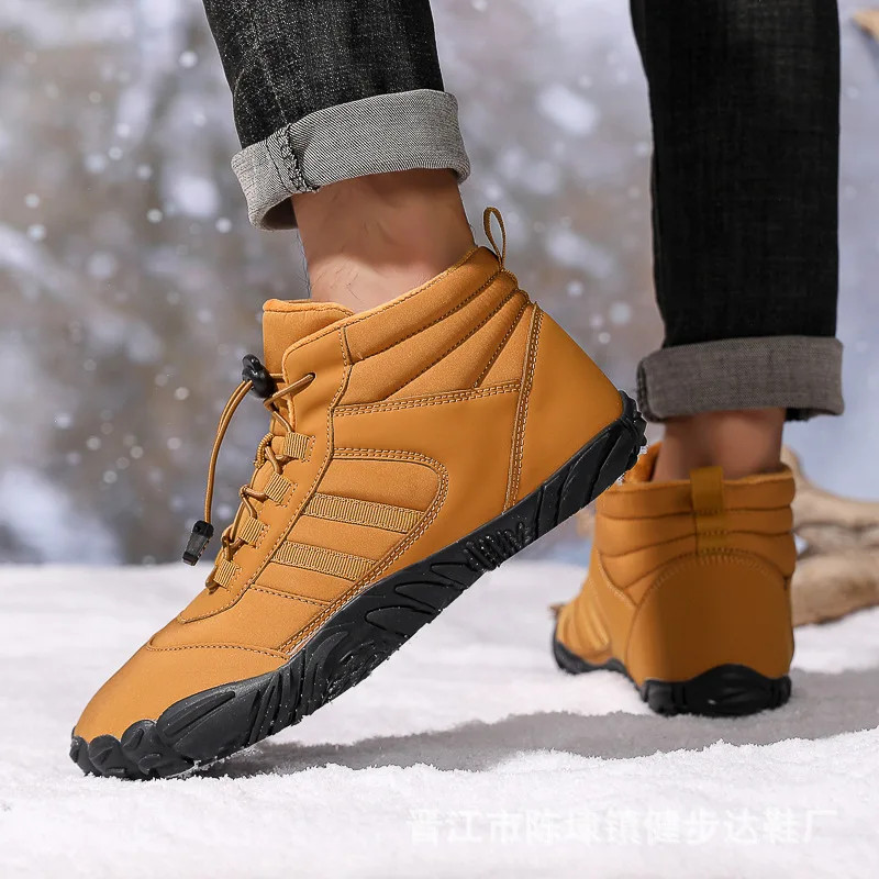 Nieuwe Winter Laarsjes Mannen Sneeuw Blootsvoets Vrijetijdsschoenen Outdoor Werkschoenen Dames Warm Bont Heren Enkelschoenen Man Snowboots Big Size 47