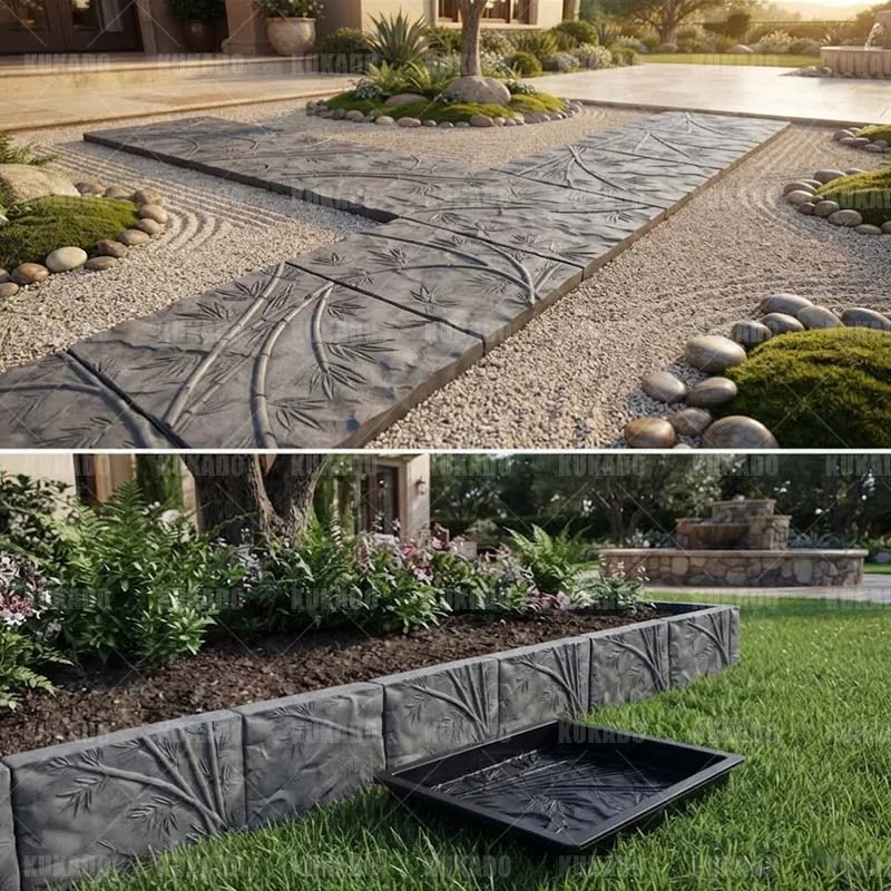 Bamboo Patterned 60x40x5cm Courtyard Floor Tile Mold Cement Brick Mold for Garden Walkway Paving Step Stone Imitation Stone B view 3