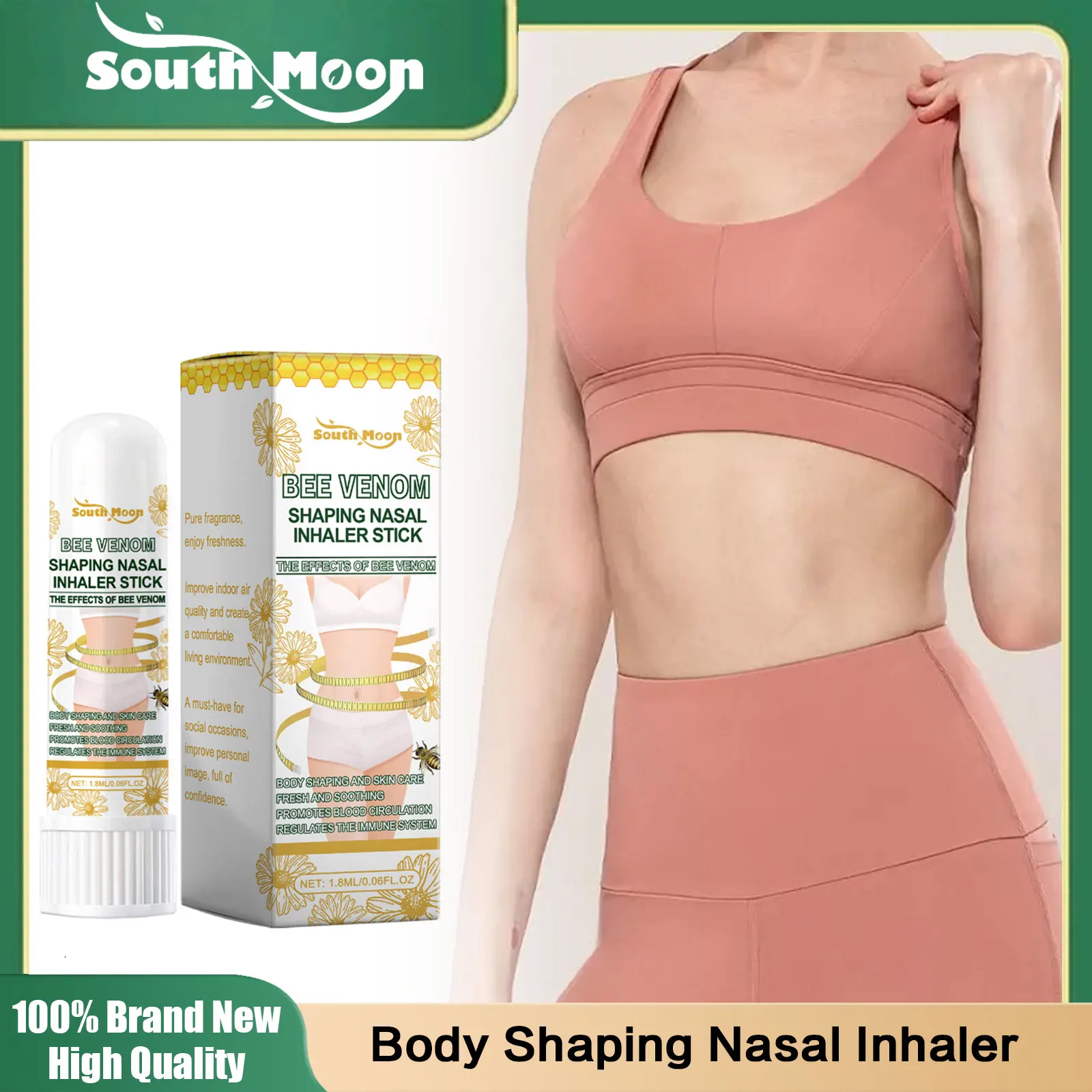 Body Shaping Nasal Inhaler Remove Abdomen Waist Cellulite Arm Leg Burn Fat Relief Nasal Discomfort Bee Venom Detox Breathe Stick