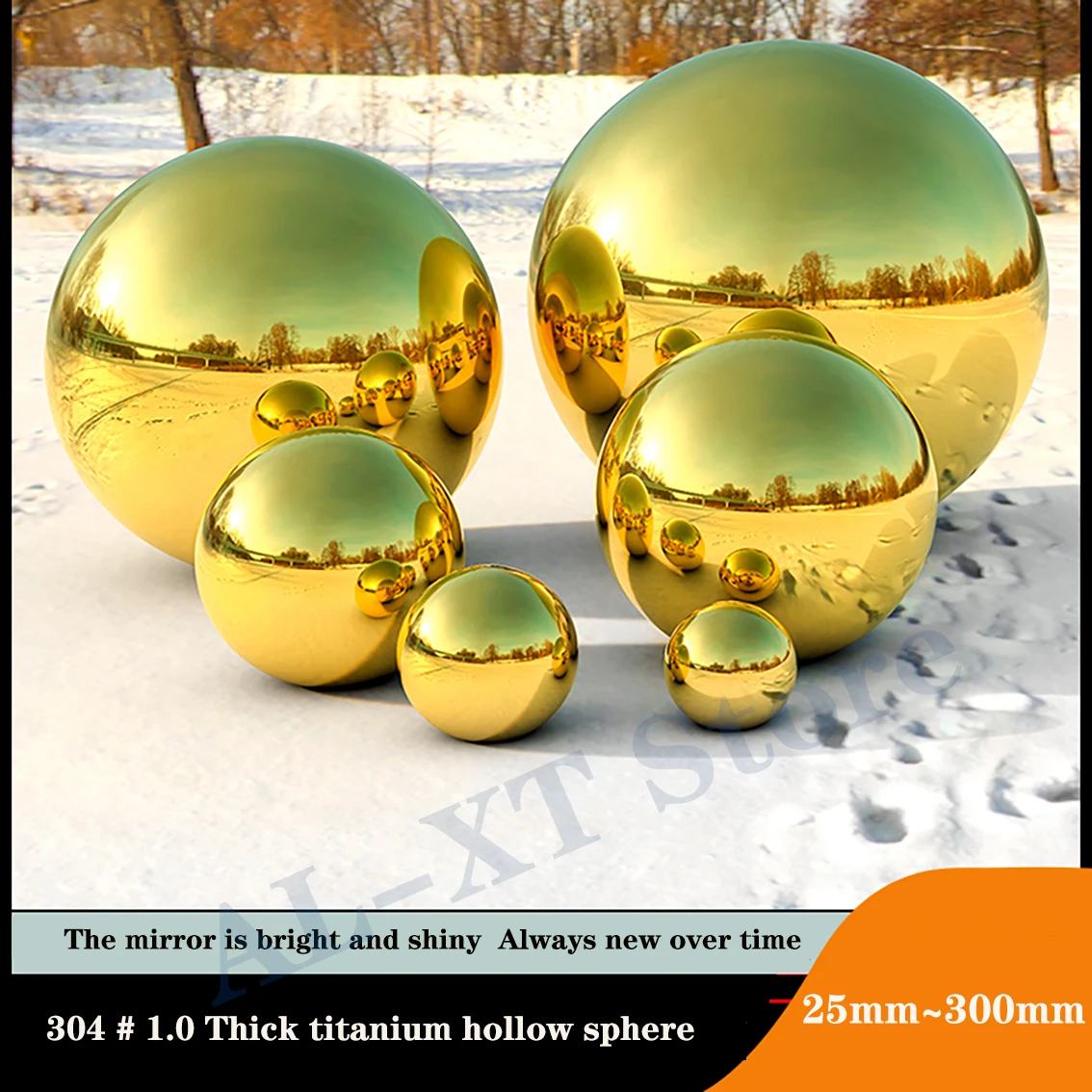 1Pcs Hollow Ball Diameter 25~300mm Thick 1.0mm 304 Stainless Steel Ball Party Mirror Metal Ball Gold Ball Home Garden Decoration