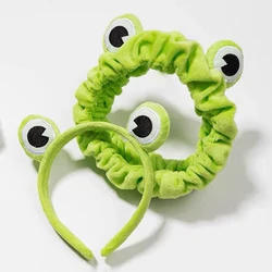 Cute Girls Hair Bands Wide-brimmed Elastic Hairbands Funny Frog Makeup Headband Women Hair Accessories Girls Wash Face Hairband